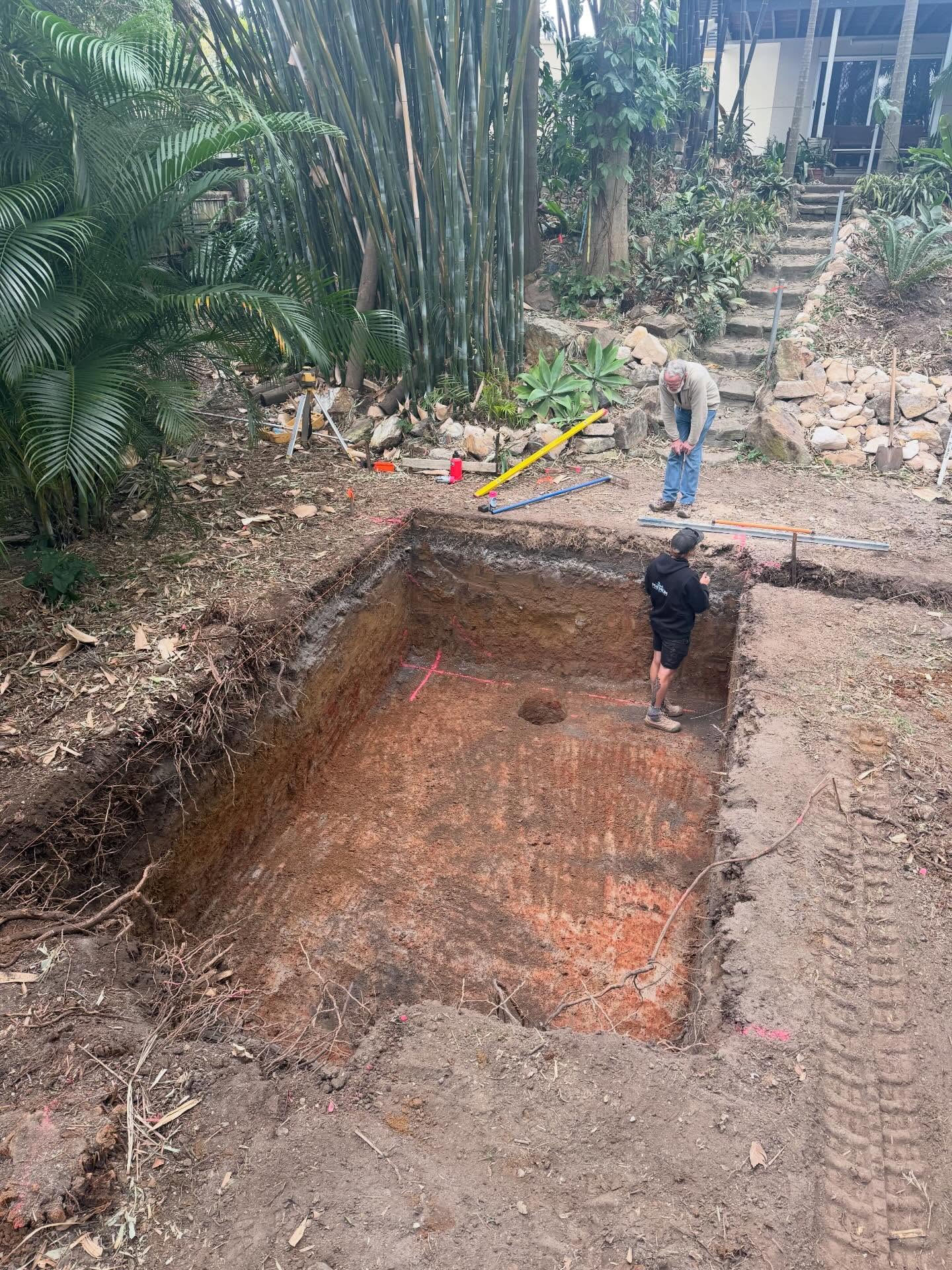Pool excavation in progress, Brisbane residential site